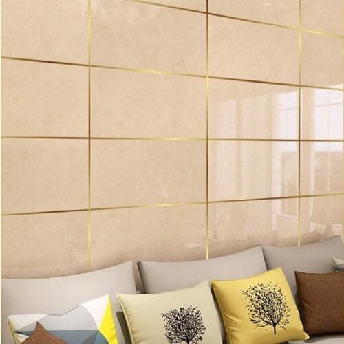 Self-adhesive wall seam sealing tape long floor tiles beauty seam stickers home decoration 50M gold silver