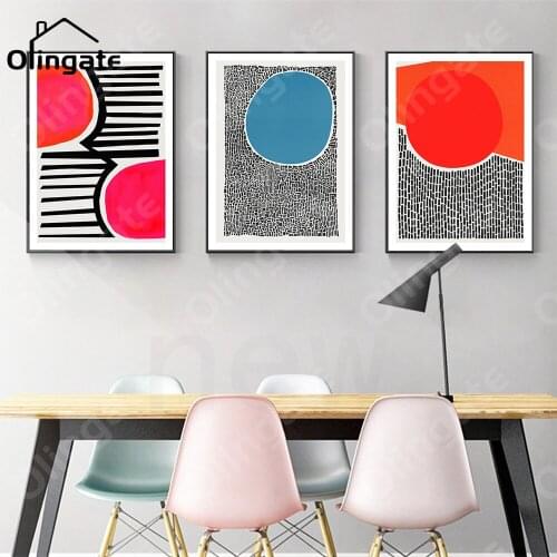 Blue Lake Sunset Labyrinth Wall Art Print Abstract Geometric Trendy Wall Pictures Painting One Piece Canvas Poster Room Decor