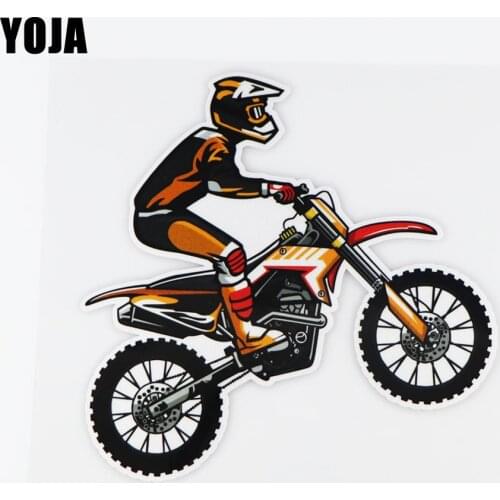 YOJA 15.3X15.3CM Modern Cartoon Car Sticker Personality Motorcyclist Pattern Decor Vinyl Decal 19A-0030