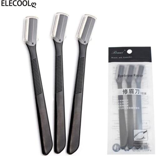 ELECOOL 3Pcs Eyebrow Trimmer Blade Shaver Portable Face Razor Eye Brow Epilation Hair Removal Cutters Safety Razor Woman Makeup