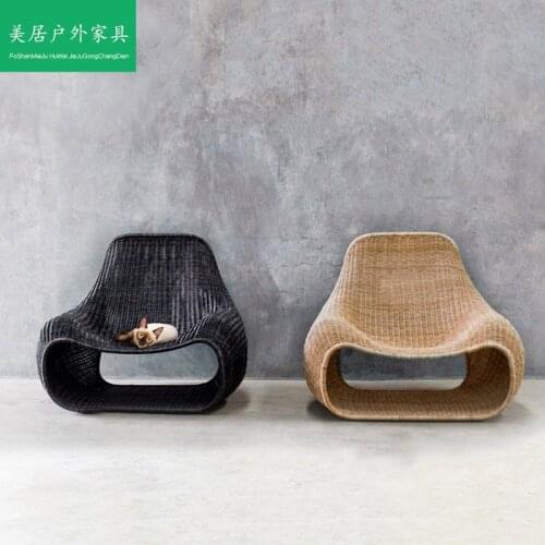 Outdoor rattan woven simple leisure courtyard hotel balcony creative Southeast Asian furniture