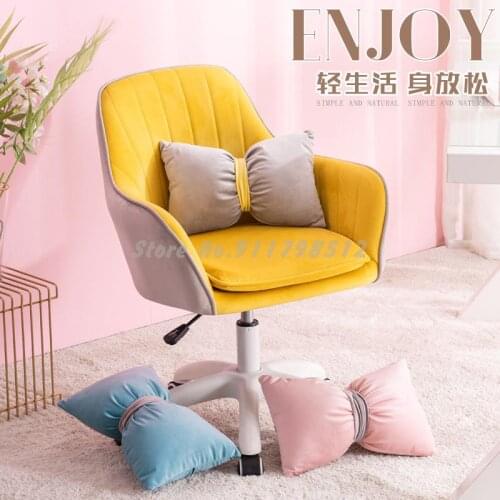 Swivel chair computer chair home comfortable bedroom study writing girl cute office chair nordic net red makeup chair