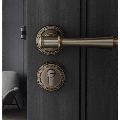 European Style Household Door Handle Lock Interior Mute Stainless steel Split Door Locks Room Silent Safety Mechanical Lockset