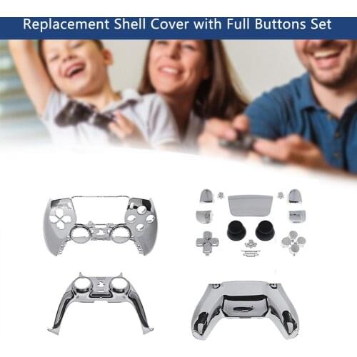 Handle Protective Shell For PS5 DualSense Controller Electroplating Shell Complete Set Plus Button Accessories Shell Cover