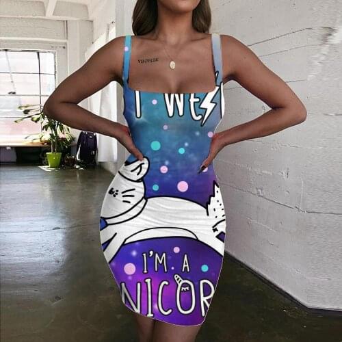Giyu Brand Unicorn Dress Women Animal Sundress Galaxy Halter Sleeveless Colorful Ladies Dresses Womens Clothing Party Short