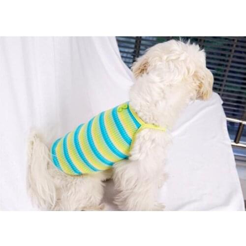 Pet Dog Cat Vest Shirt Striped high elastic vest VIP small dogs and cats Puppy spring and summer thin T-shirt
