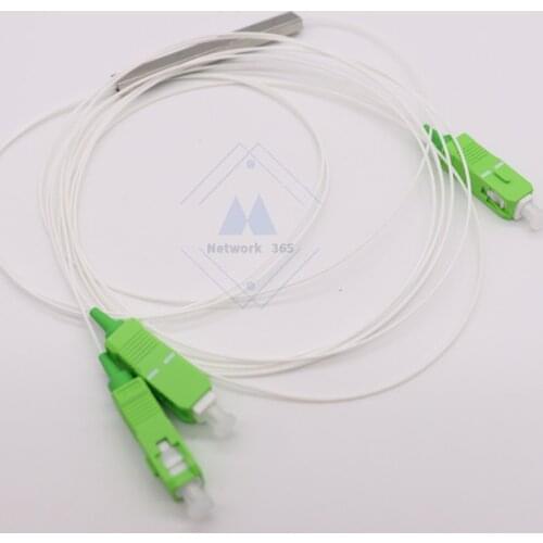 Free Shipping 10pcs/Lot 0.9mm Steel Tube Fiber Optic Splitter 1x2 APC Mini Blockless 1*2 SC/APC Connector Optical PLC Splitter