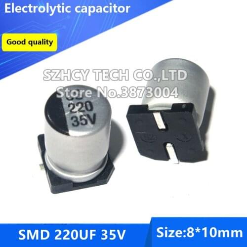 100pcs SMD 220UF 35V 8*10 Electrolytic capacitor
