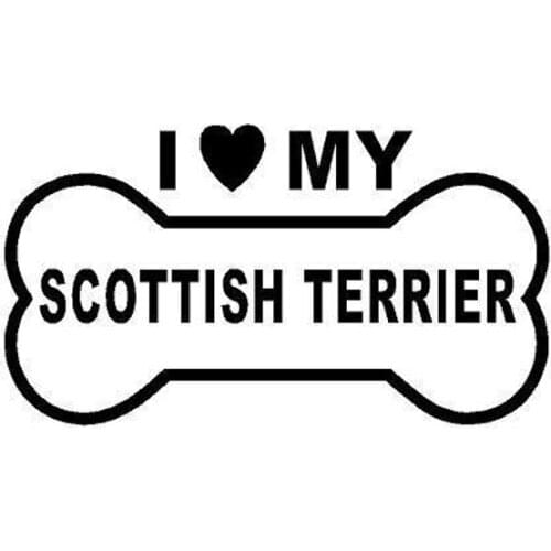 12.5cm*7cm Funny Fashion Love My Scottish Terrier I Dog Bone Window Stickers C5-1235
