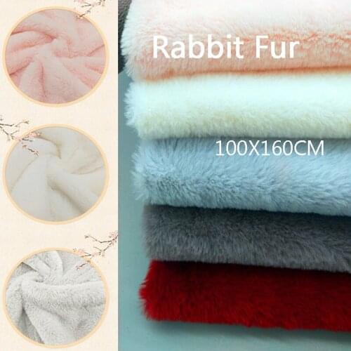 160x100cm Faux Rabbit Fur Fabric 100% Polyester 10mm Pile Super Soft Plush Fabric For Handmade Stuffed Toys Sewing Fabric White