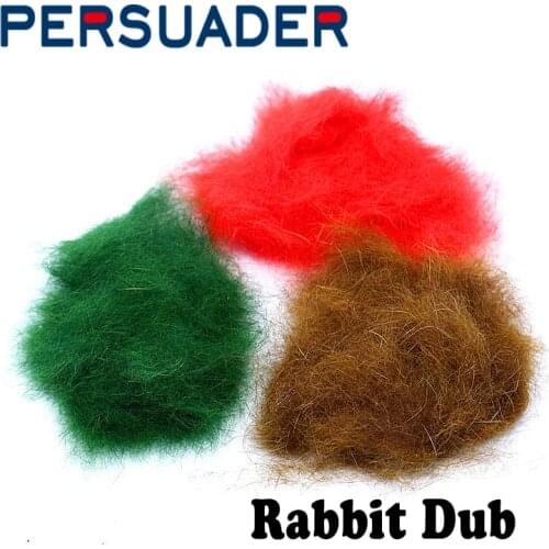 PERSUADER 2bags/pack fly tying dub genuine rabbit hairs 15optional colors dubbing soft fine hare fiber spiky body tying material