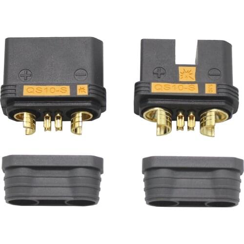 2pair QS10-S Antispark Power Connector Male Female Large Current Plug Copper Gold Plated for DIY Welding Battery Connect