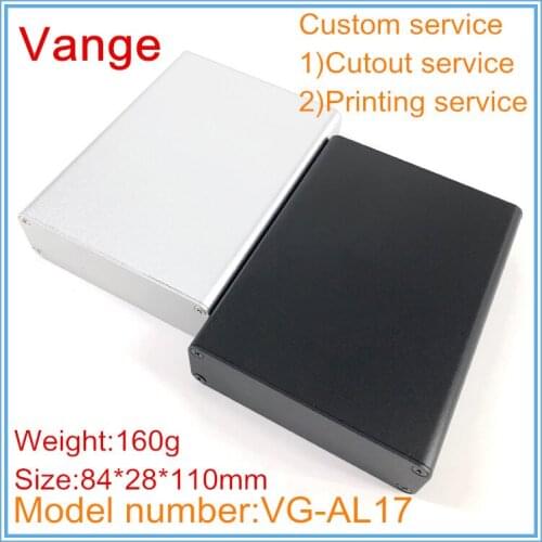 2pcs/lot mould profiles apparatus chassis box 84*28*110mm 6063-T5 Aluminum enclosure housing diy for controller equipment
