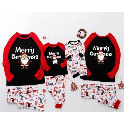 2021 Christmas Family Matching Pajamas Clothing Set Pajamas Parent-child Wear Adult Childrens Set Baby Jumpsuit Family Sets
