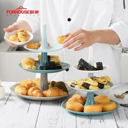 3 Tier Plastic Cake Stand Afternoon Tea Wedding Plates Party Tableware New Bakeware Cake Shop Three Layer Cake Rack