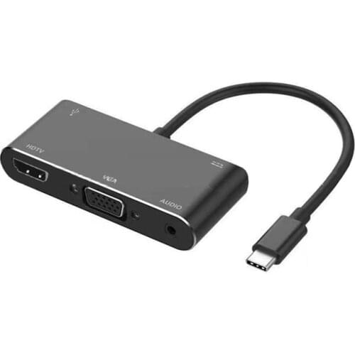 4K Type C to HD VGA HDTV 3.5mm Audio Cable Adapter USB 3.0 for Samsung S10 S9 S8 5G Note 8 9 Huawei P20 P30 Pro LG Phone to TV