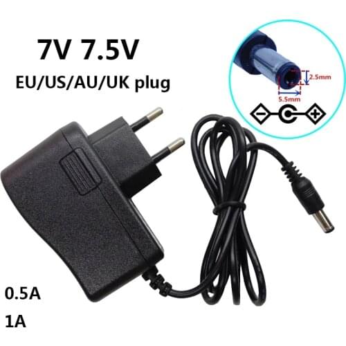 7V 0.5A 500MA AC 100V-240V Converter Power Supply Adapter DC 7 Volt 5.5x2.5mm Camera Monitor US UK EU AU Plug Switching