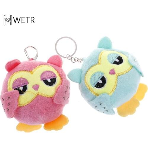 9CM OWL Key Chain Keyring Toys Plush Stuffed Animal Owl TOY Small Pendant Dolls Wedding Party Gift Plush Toys