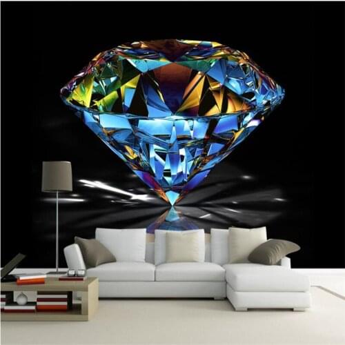 Beibehang HD atmosphere colorful diamonds close-up aesthetic background wall paper living room bedroom sofa decorative painting