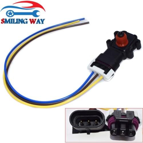 Manifold Pressure MAP Sensor + Connector Harness Plug For Buick Cadillac Chevrolet 16187556 3861321 12614973 16249939 9359409