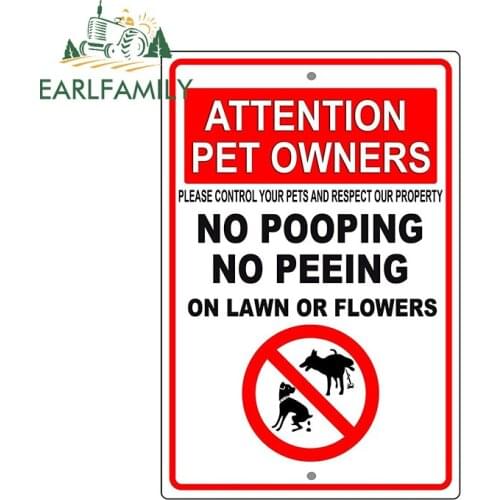EARLFAMILY 13cm x 8.9cm for Dog Poo Warning Vinyl Decal Funny Car Stickers Waterproof Auto Laptop Decor Windshield Car Styling
