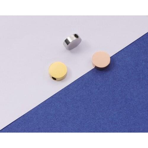 Fnixtar Mirror Polished 1.8mm Small Hole Bead Stainless Steel 3*8mm Round Circle Bead Charms Necklace DIY Beads 20piece/lot