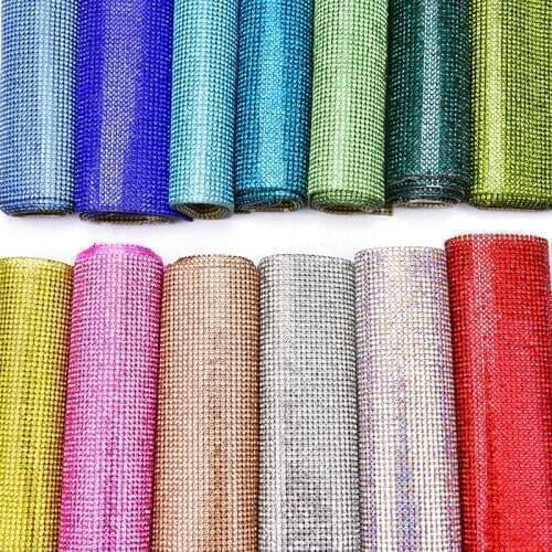 Hot Fix Glass 24*40cm Sheet Ss6 2mm Rhinestone Applique Self Adhesive Mesh Crystal Transfer Car Sticker DIY Motif