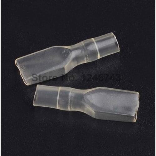 50PCS 4.8mm Female Spade Connector Crimp Terminal PVC Insulated Sleeve Clear