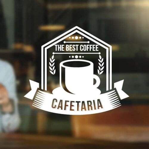 Coffee Shop Cafetaria Best Coffee Sign Mug Logo Cafe Decor Highest Quality Wall Cup Decal Sticker Vinyl Customized