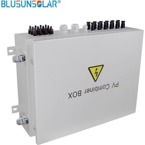 Hgih quality Stainless Steel Housing 1000VDC 12 strings input and 1 string output combiner box with 15A fuse and Solar panel
