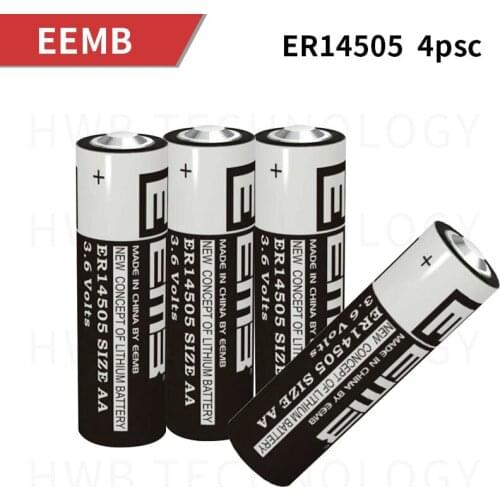 4PCS/lot EEMB ER14505 AA 3.6V 2400mAh Lithium Battery Brand New,Patrolling rod lithium battery PLC instrument battery
