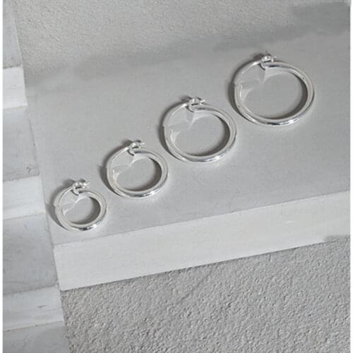 Minimalist 100% 925 Sterling Silver Circle Hoop Earrings For Woman, Woman Birthday Gifts Hoops Earings Gold Color Fine Jewelry