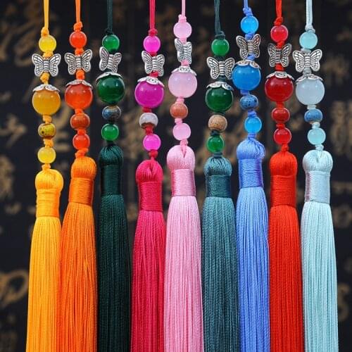 100pcs/lot about 12.5cm black color polyester Charm tassel for home decore curtain fitting bookmark curtains 2027