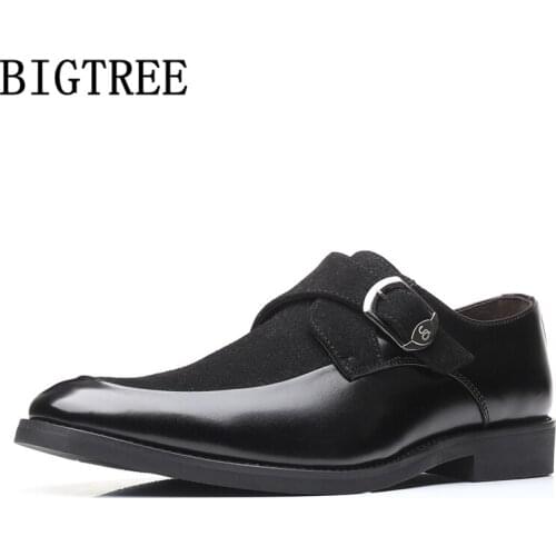 Men Formal Shoes Leather Brand Office Shoes Men 2020 Monk Strap Italian Coiffeur Elegant Shoes Men Classic Erkek Ayakkabi Bona