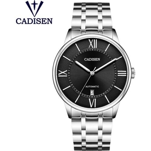 CADISEN Men Mechanical Watch Miyota 8215 Movement Automatic Luminous Waterproof Stainless Steel Male Clock Relogio Masculino