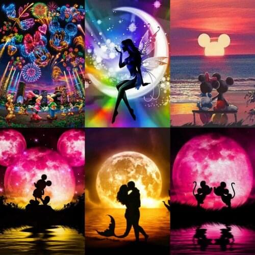Disney "Princess Shadow Moon" Nursery Wall Art Poster Art Canvas Painting Kids Room Decoration Picture Baby Room Decoration