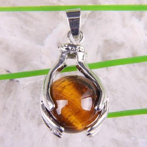 Natural Tigereye Round Bead GEM Pendant Jewelry For Gift S339