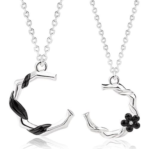 S925 Sterling Silver Couple Necklace Men and Women Anniversary Valentines Day Gift