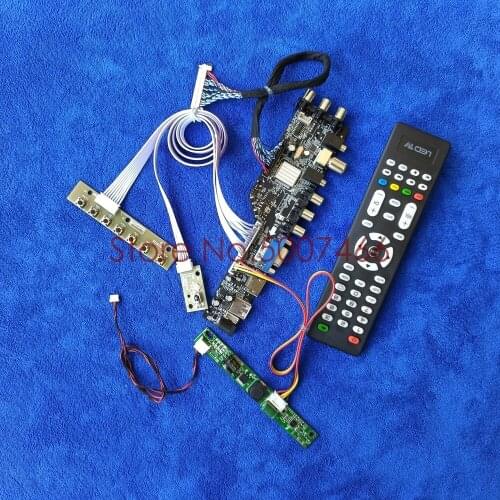 USB VGA AV LCD panel drive board kit for HSD110PFW1/HSD110PHW1/HSD121PHW1 30 Pin LVDS 3663 DVB digital signal LDE 1366*768