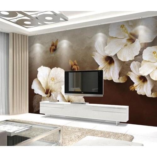 Custom Any Size 3D Wall papers Home decor European Nostalgic flowers Butterfly Wallpaper Fresco Living Room Bedroom Wall Paper
