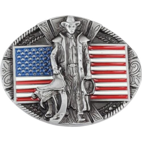The American flag and cowboy pattern belt buckle Zinc alloy belt accessories