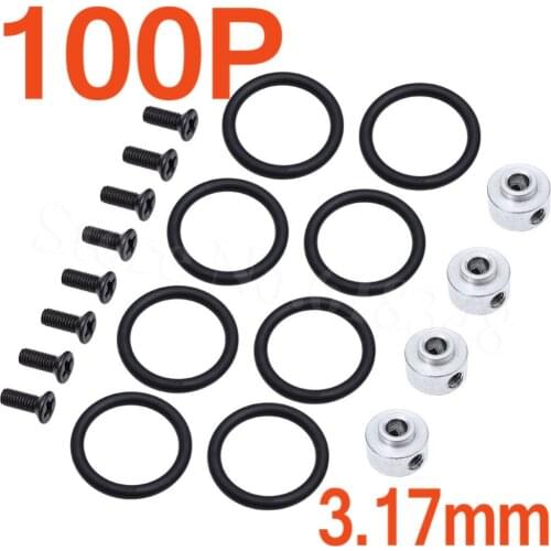 100 Sets 3.17mm Prop Saver Propeller Adapter Rubber O Rings Electric Brushless Engine Motor Shaft RC Airplane Replacement Parts