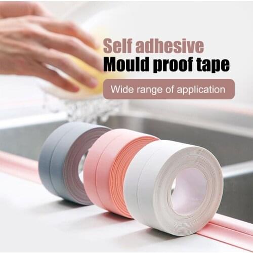 Hot 3.2m*2.2cm Self Adhesive Tape Bathtub Bathroom Shower Toilet Kitchen Wall Sealing Waterproof Mildewproof Tape