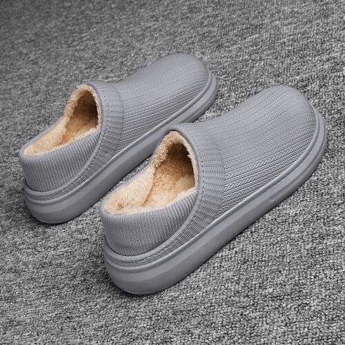 Mens SLipper Solid Color Autumn And Winter Home Slipper For Men Warm Indoor Slides Men Stripe Cotton Slippers