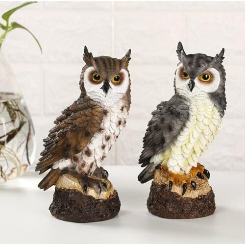 Resin Owls Ornament Miniatures Figurine Art Craft Desktop Garden Bonsai Craft Plants Landscape Decorative Animals Accessories