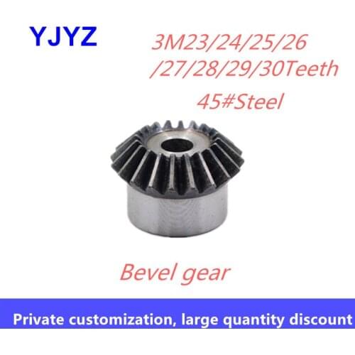 1 pc 3M23/24/25/26/27teeth metal bevel gear 45# steel tooth surface quenched 90 degrees 1:1 transmission bevel gear