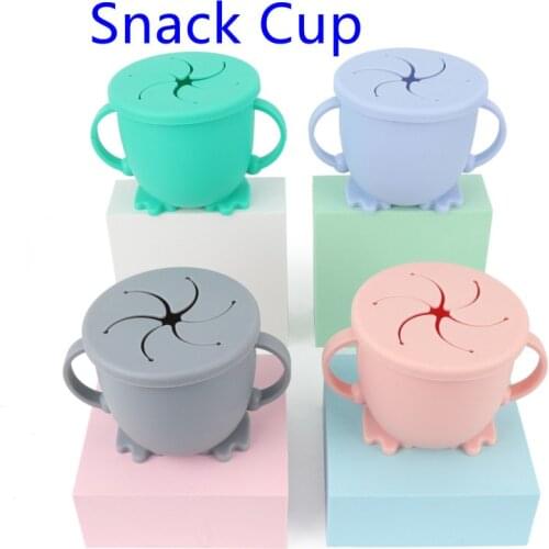 1 Pcs Snack Bowl Silicone Snack Storage Cup Infant Baby Rice Feeding Bowl Plastic Snack Tableware High Temperature Resistance