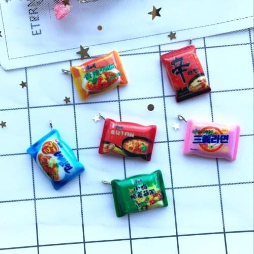 10pcs Kawaii resin Fashion Instant noodles Charms for DIY decoration neckalce earring key chain Jewelry Making