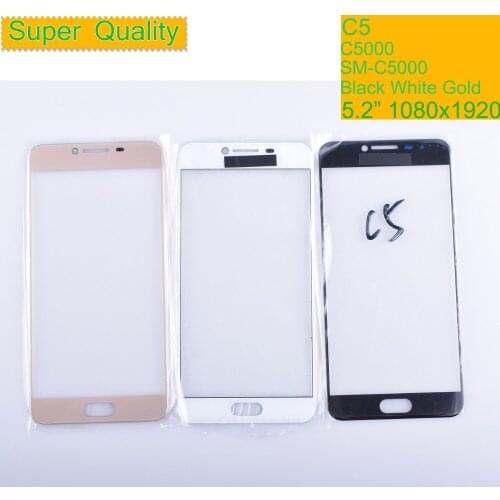 10Pcs/lot For Samsung Galaxy C5 C5000 SM-C5000 Touch Screen Front Glass Panel TouchScreen C5 Outer Glass Lens NO LCD Replacement