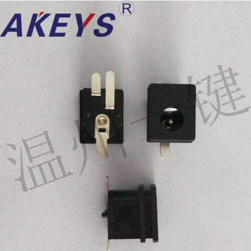 10pcs DC-015 DC power socket Tripod patch With positioning column Black female seat